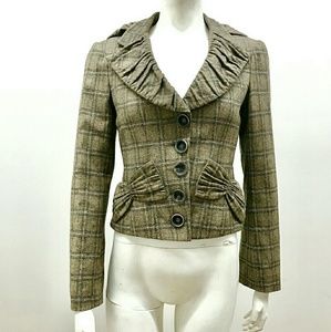 Nanette Lepore Plaid Wool Jacket